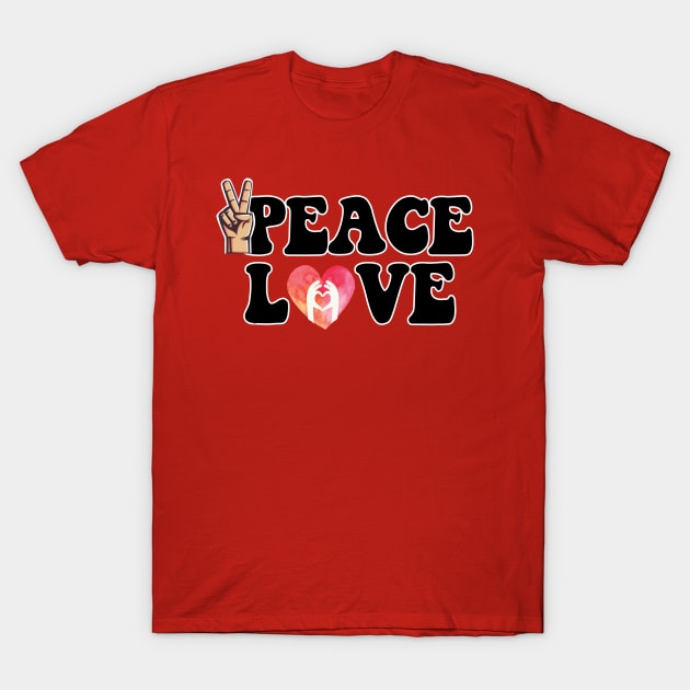 Peace and Love T-Shirt by PeaceLoveandWeightLoss